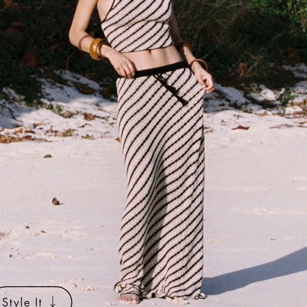 L*Space Black and Tan Knit Skirt
